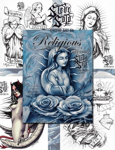洋書　Steve Soto 　タトゥーデザインブック Amazon.com: Religious Sketchbook #2 Tattoo Design Flash Book by
